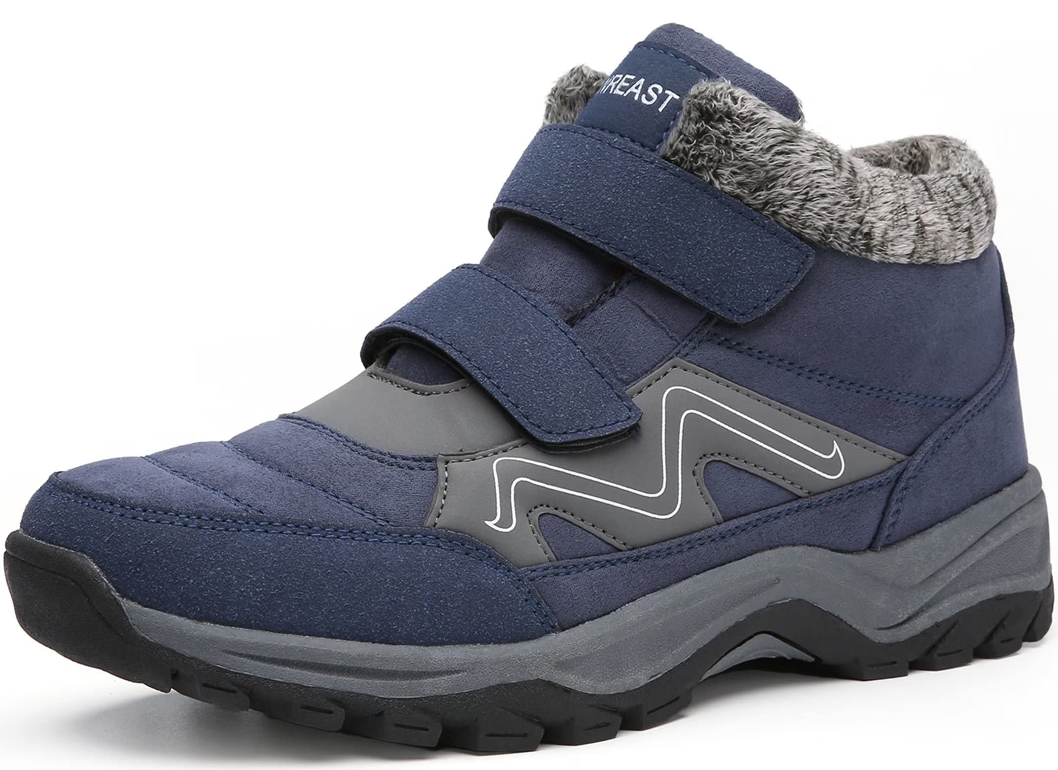visionreast Scarpe Invernali Stivaletti da Neve Uomo Donna Caldo Cotone Pelliccia Outdoor Sneakers Allineato per Velcro