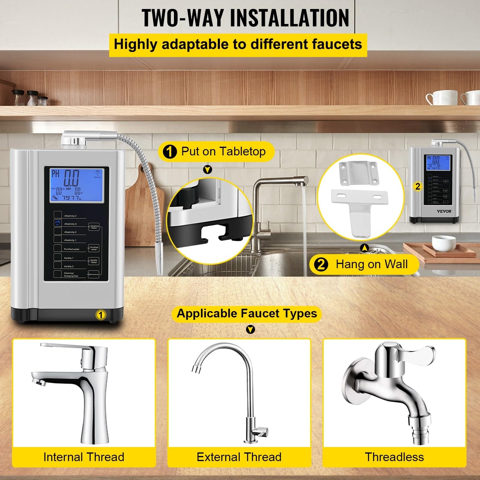 Jonizator wody alkalicznej PH3.5-10.5 generator wodoru maszyna filtr oczyszczający do picia 7 zestaw wody do urządzeń domowych