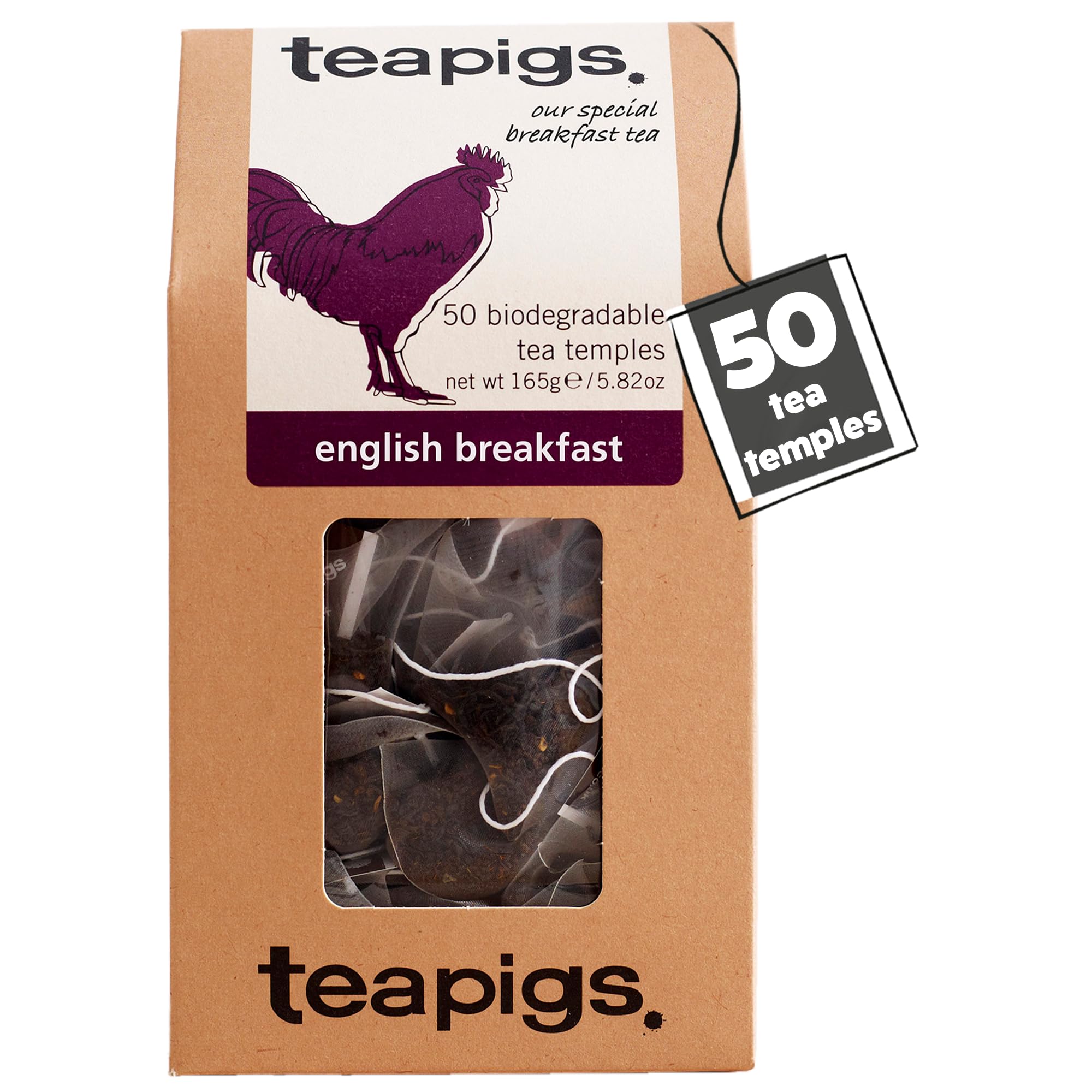 teapigs Everyday Brew Tea - Black Tea Bags for Breakfast or Anytime - Rich and Malty Blend - 50 TemplesRainforest AllianceRainforest AllianceRainforest AllianceRainforest Alliance