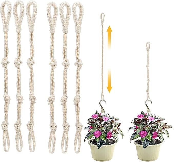 Amazon.com: TIPFIT Adjustable Macrame Plant Hanger Extenders in a 6 ...