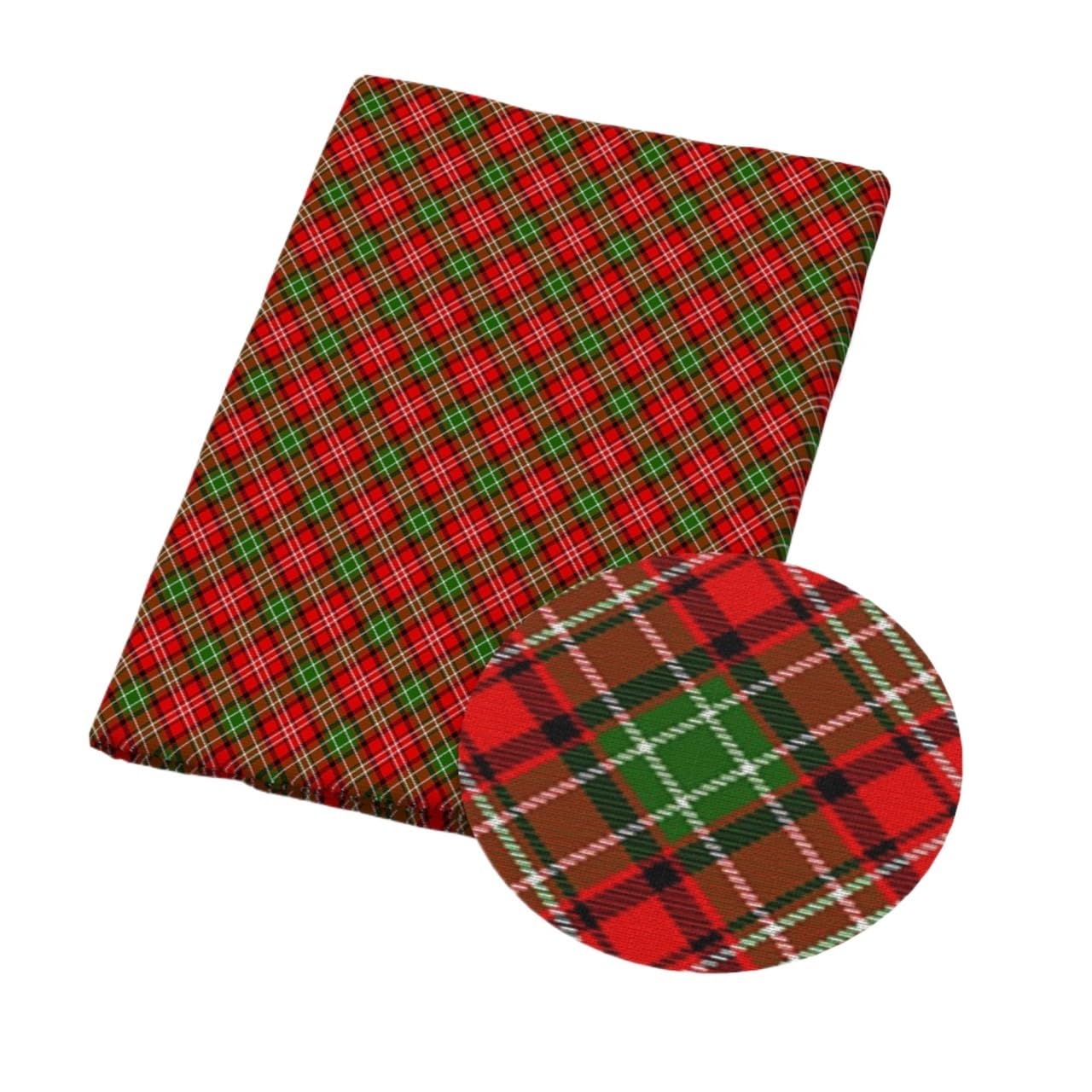 Material for Sewing 50 * 145cm Christmas Plaid Grid Patchwork Polyester Cotton Fabric for Tissue Sewing Quilting Fabrics Needlework Material(1128677)