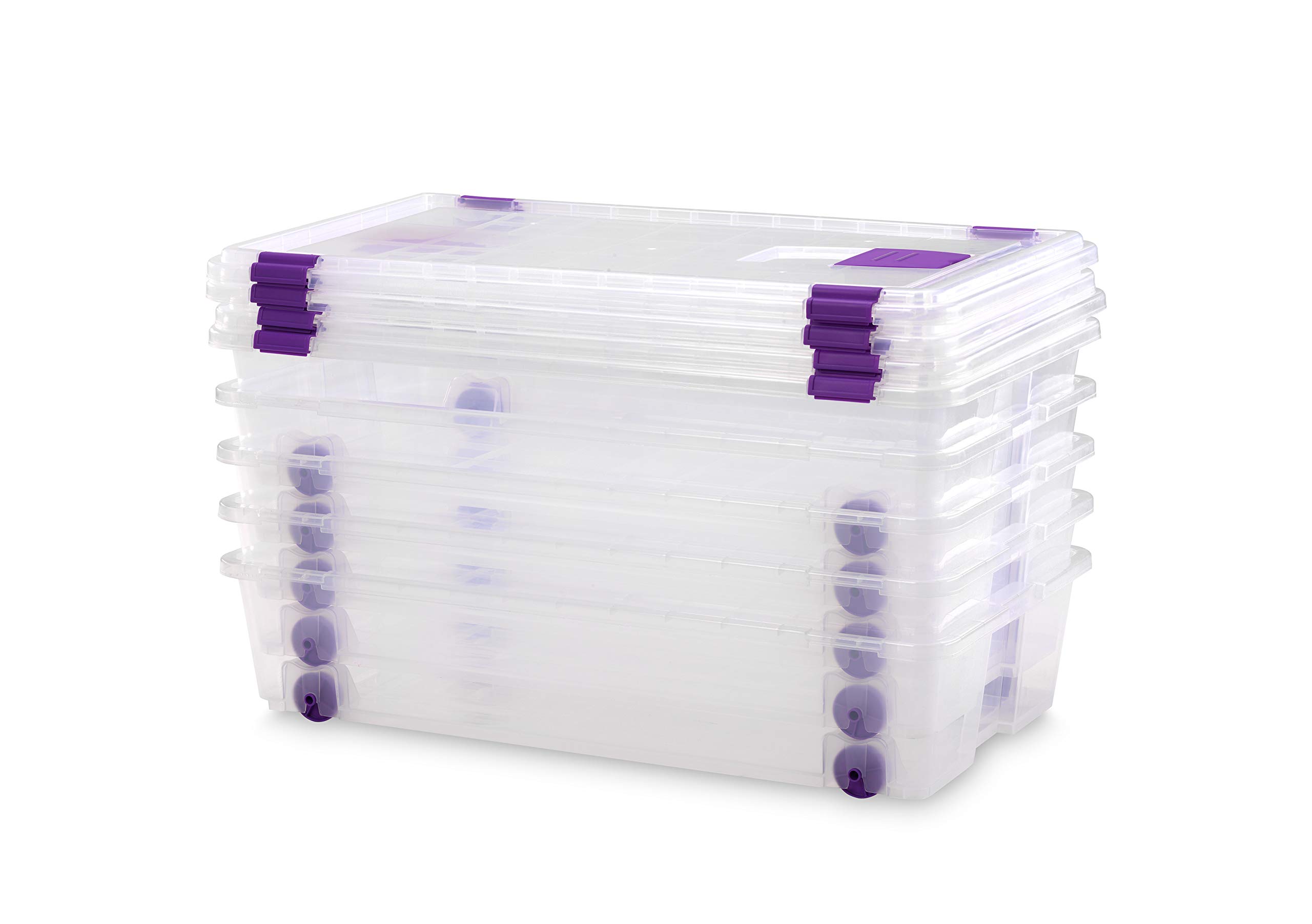 Caja Plástico Almacenaje Transparente con Ruedas - Medidas 730 x 405 x 165 mm - Capacidad de 35 litros (5)