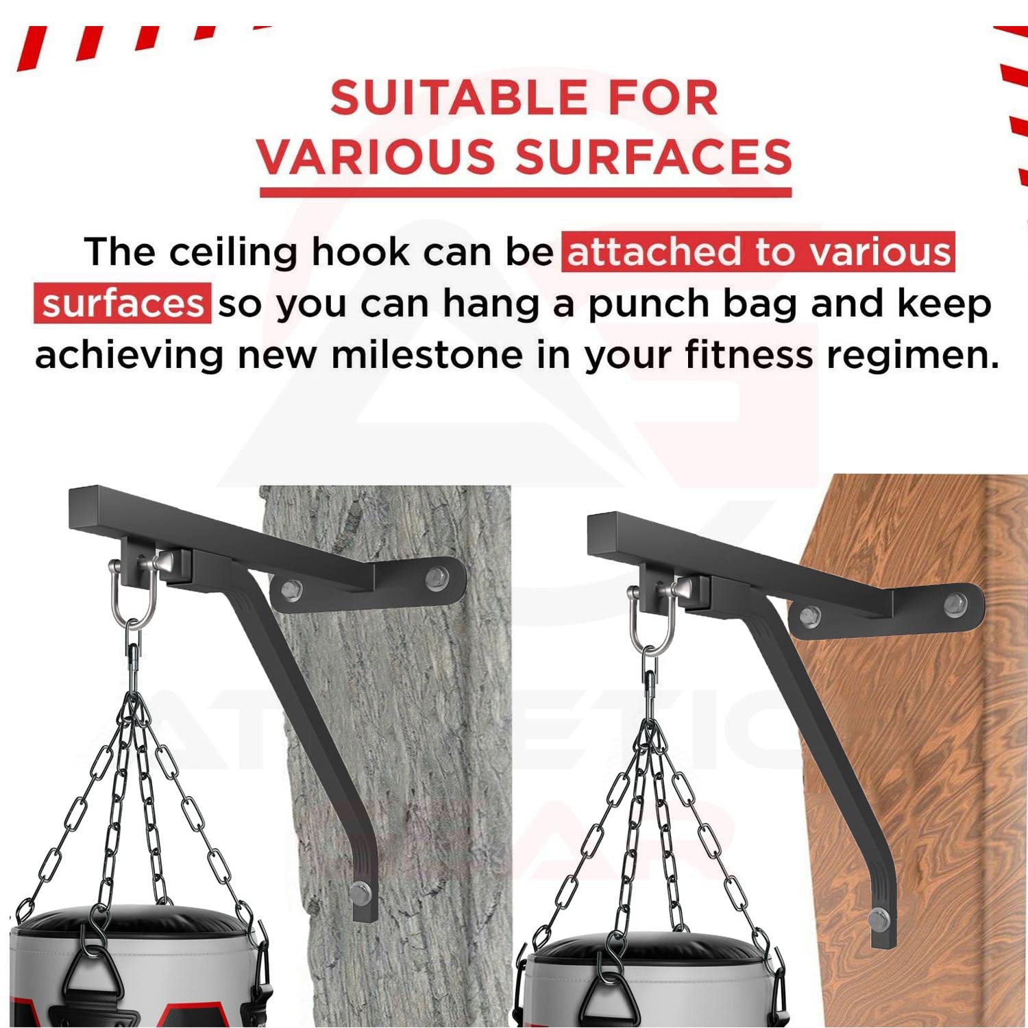 Punching Bag Wall Mount KSWLOR Heavy Hanger, Heavy Duty Boxing Bag