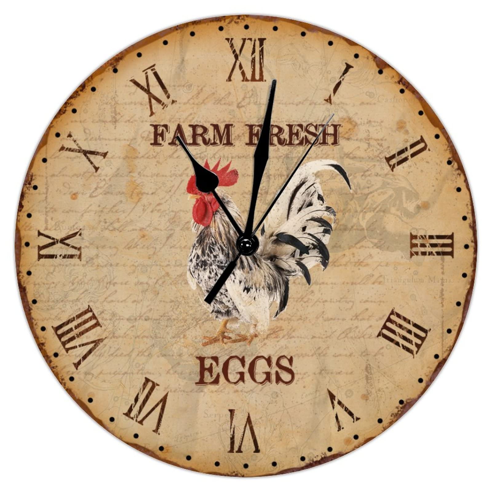 Horloge murale à quartz silencieuse 38 cm au style rétro et rustique