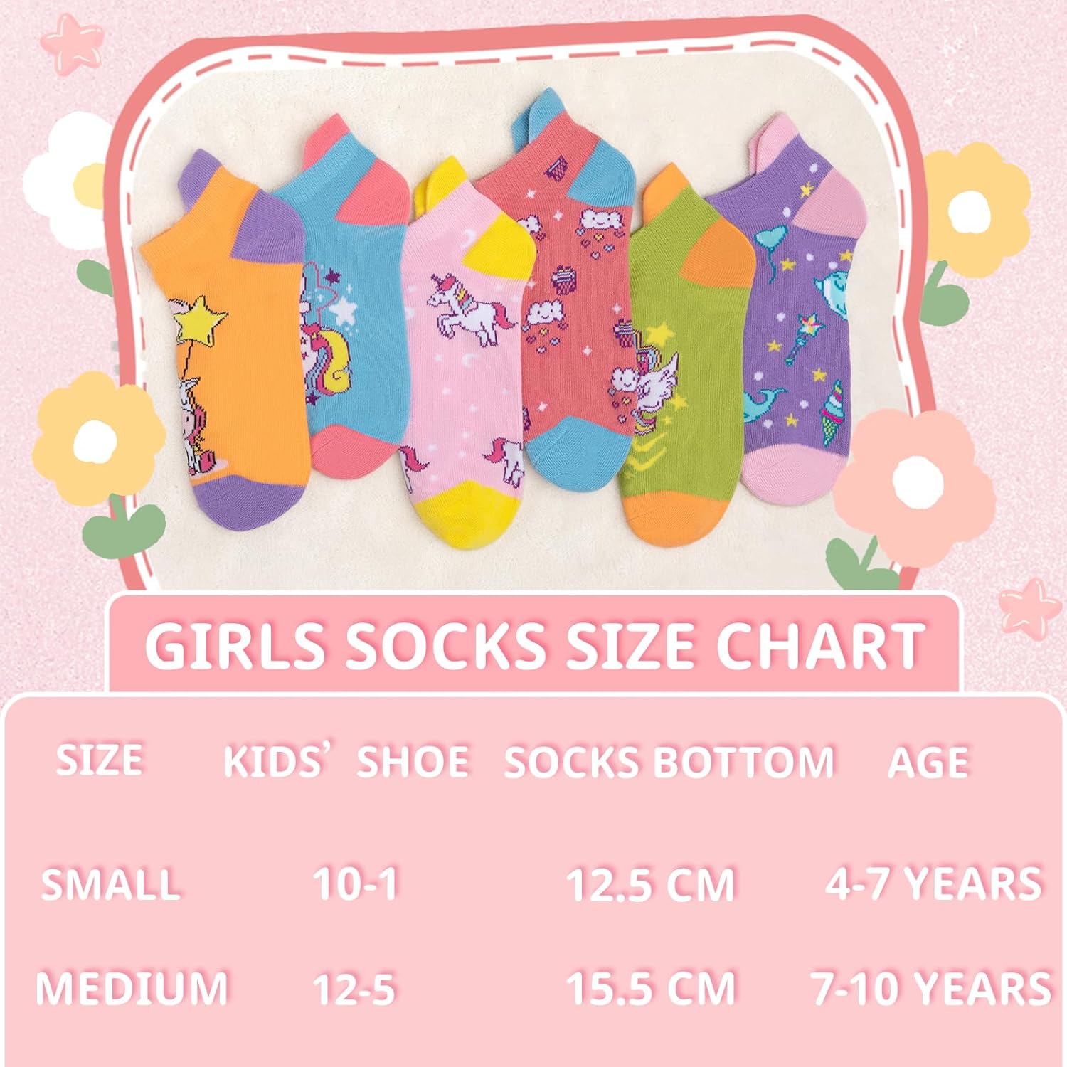 Comfoex Kids Girls Novelty Funny Ankle Socks - Colorful Animal Fashion Silly Cartoon Cute Unicorn Cotton Socks - 6 Pairs - Image 6