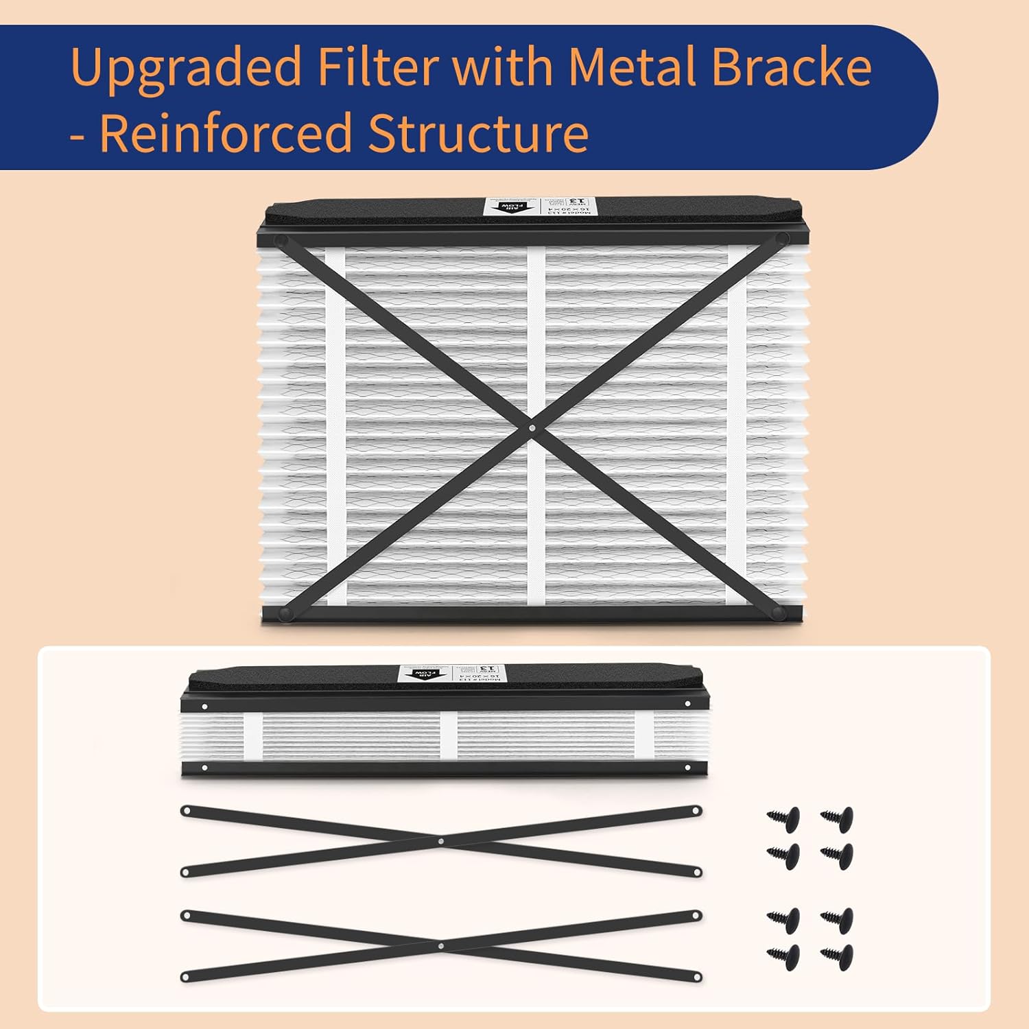 110 113 Replacement Filter Compatible with AprilAire Air Purifier Models 1110, Merv 13 Whole House Furnace Filters 16x20x4, 2-Pack