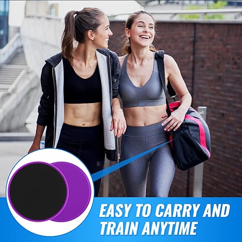 Miniatura 11 de Wettarn 24 unidades de deslizadores de núcleo para entrenar ejercicio abdominal, discos deslizantes de entrenamiento de doble cara, deslizadores