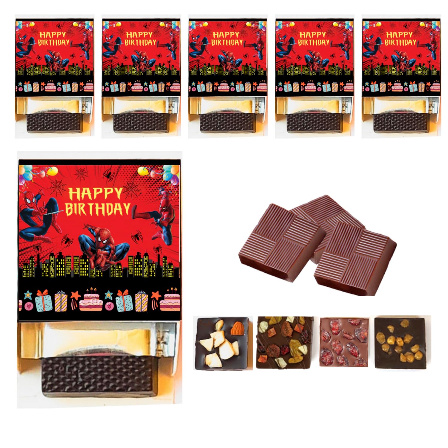 Expelite Birthday Gift Pack Of 25 Chocolate Box | Spider Cartoon Theme Gifts | Birthday Return Gift for Kids, Childrens, Girls, Boys | Chocolate Gift Pack (Spider Cartoon, Pack of 25)-image-7