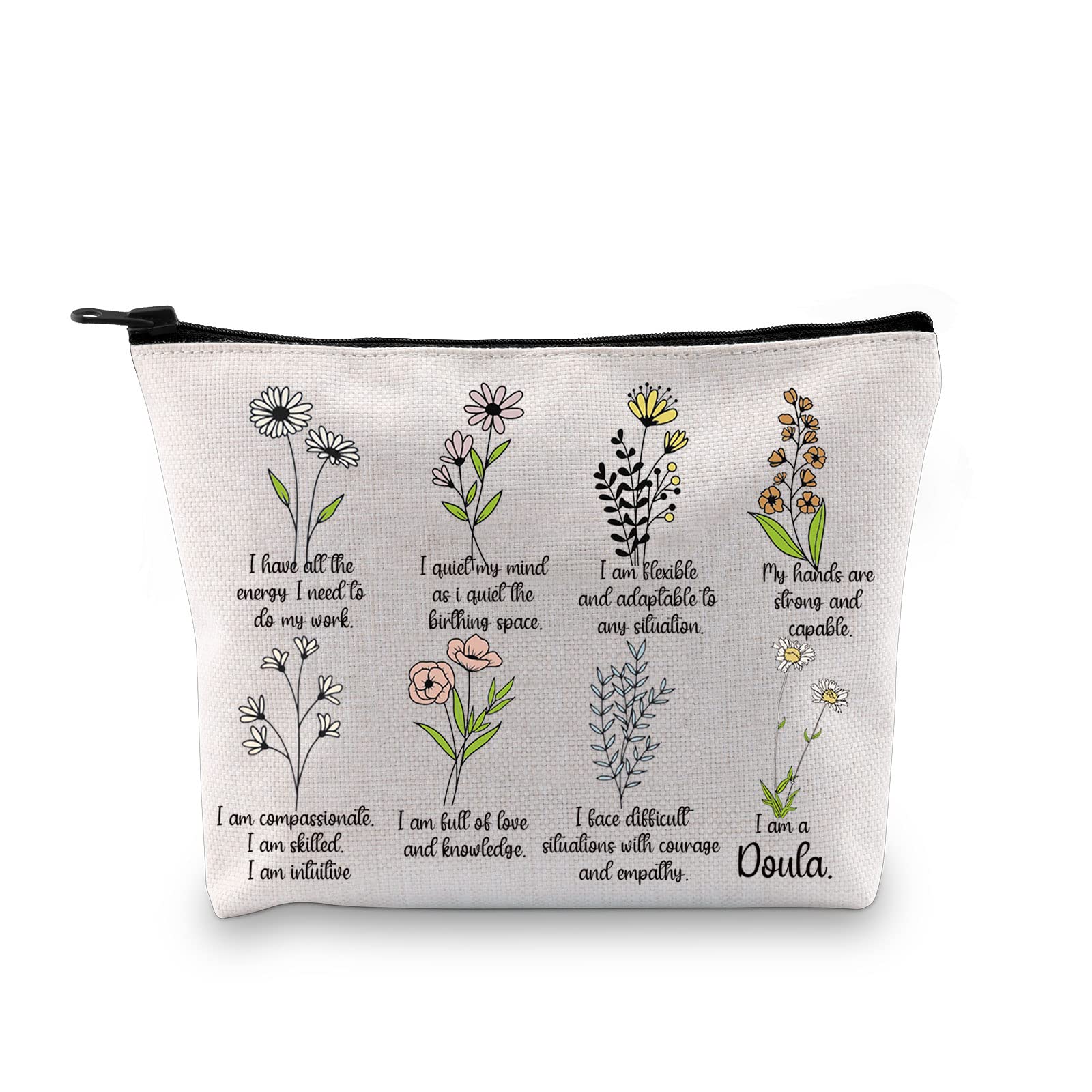 GJTIM Doula Zipper Pouch Intuitive Birth Worker Affirmations Gift Doula Appreciation Gift I Am A Doula Makeup Bag