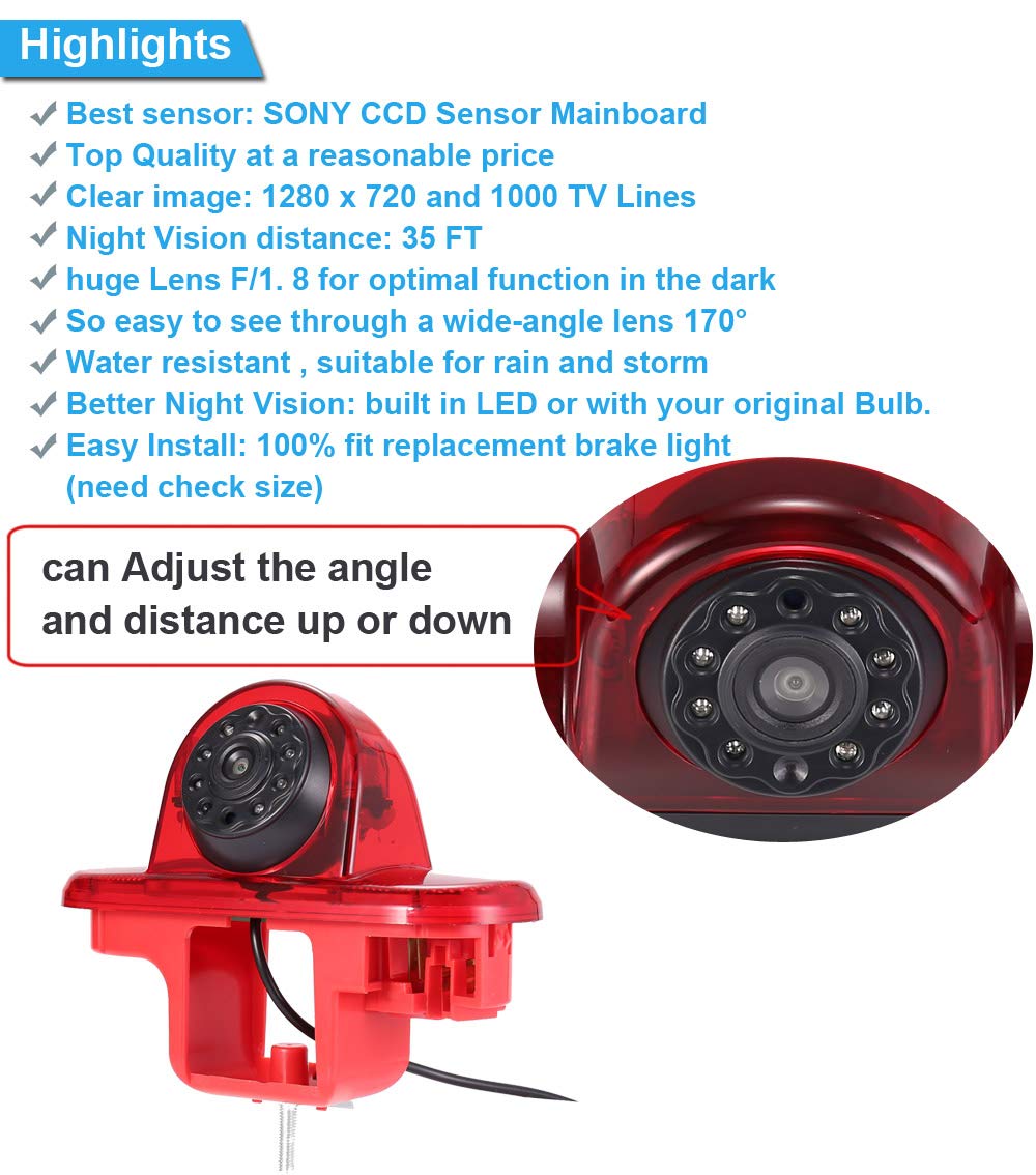Auto Terzo Tetto Top Mount Lampada freno Fotocamera luce Telecamera Posteriore Sostituzione per FIAT Talento/Traffic/Vivaro/Vauxhall