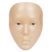 Vista 9 de Cara de práctica de maquillaje, 5D reutilizable de silicona, tabla de práctica de maquillaje, cara de maniquí con brochas de maquillaje, juego
