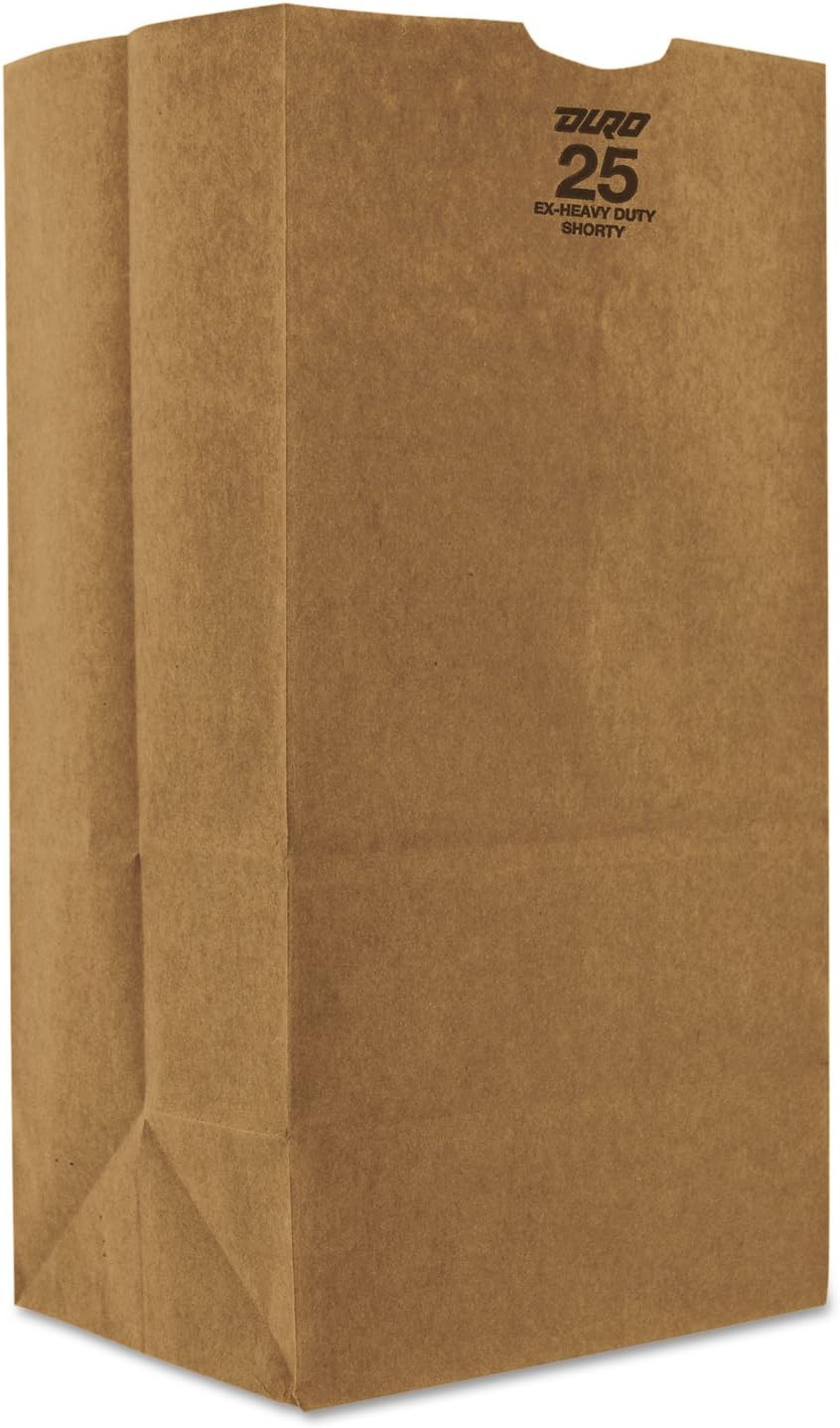 General GX2560S #25 Paper Grocery, 57lb Kraft, Extra Heavy-Duty 8 1/4x6 1/8 x15 7/8, 500 Bags/BD