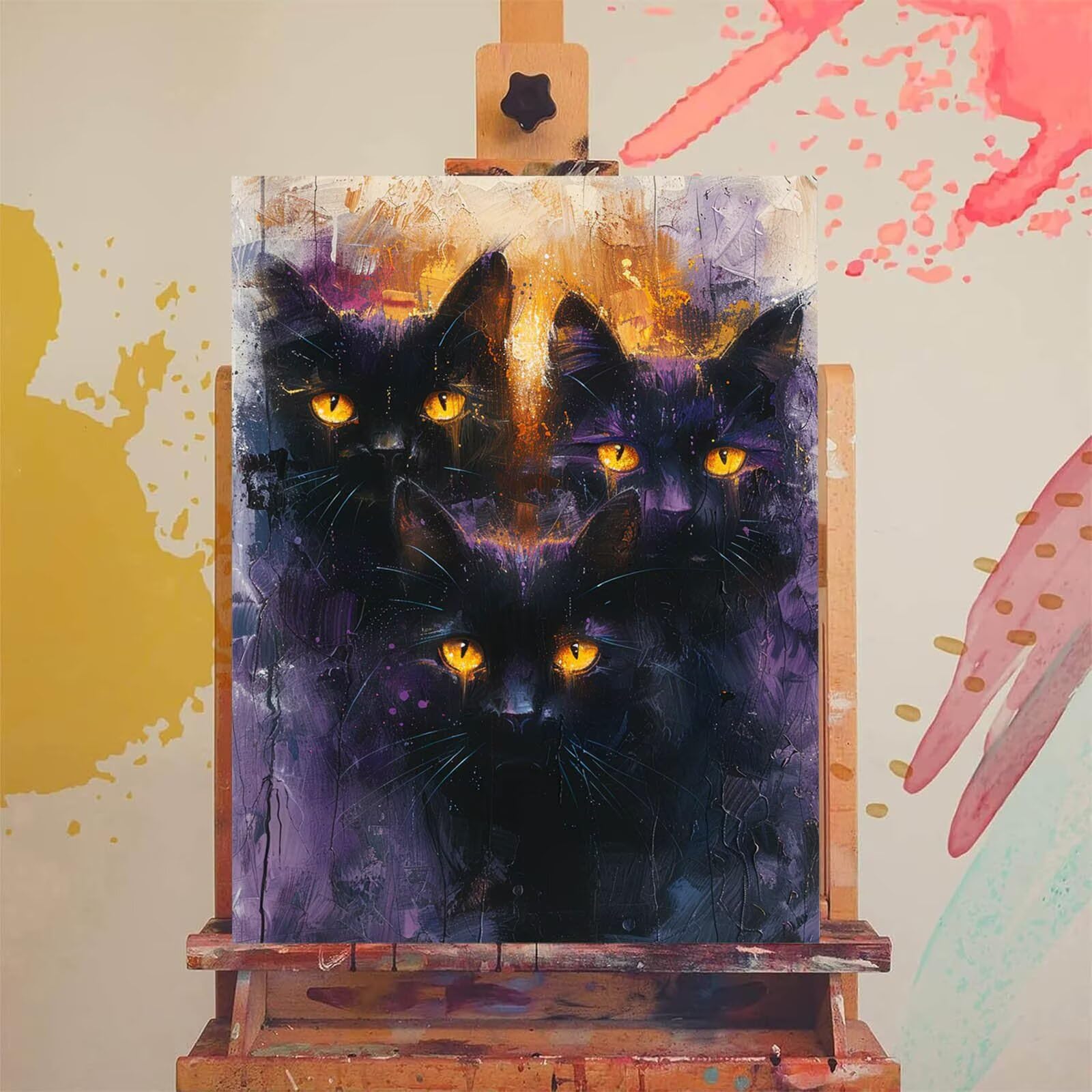 油絵 一番小さい油絵○24K純金太陽の日の出赤富士山△がんどうあつし