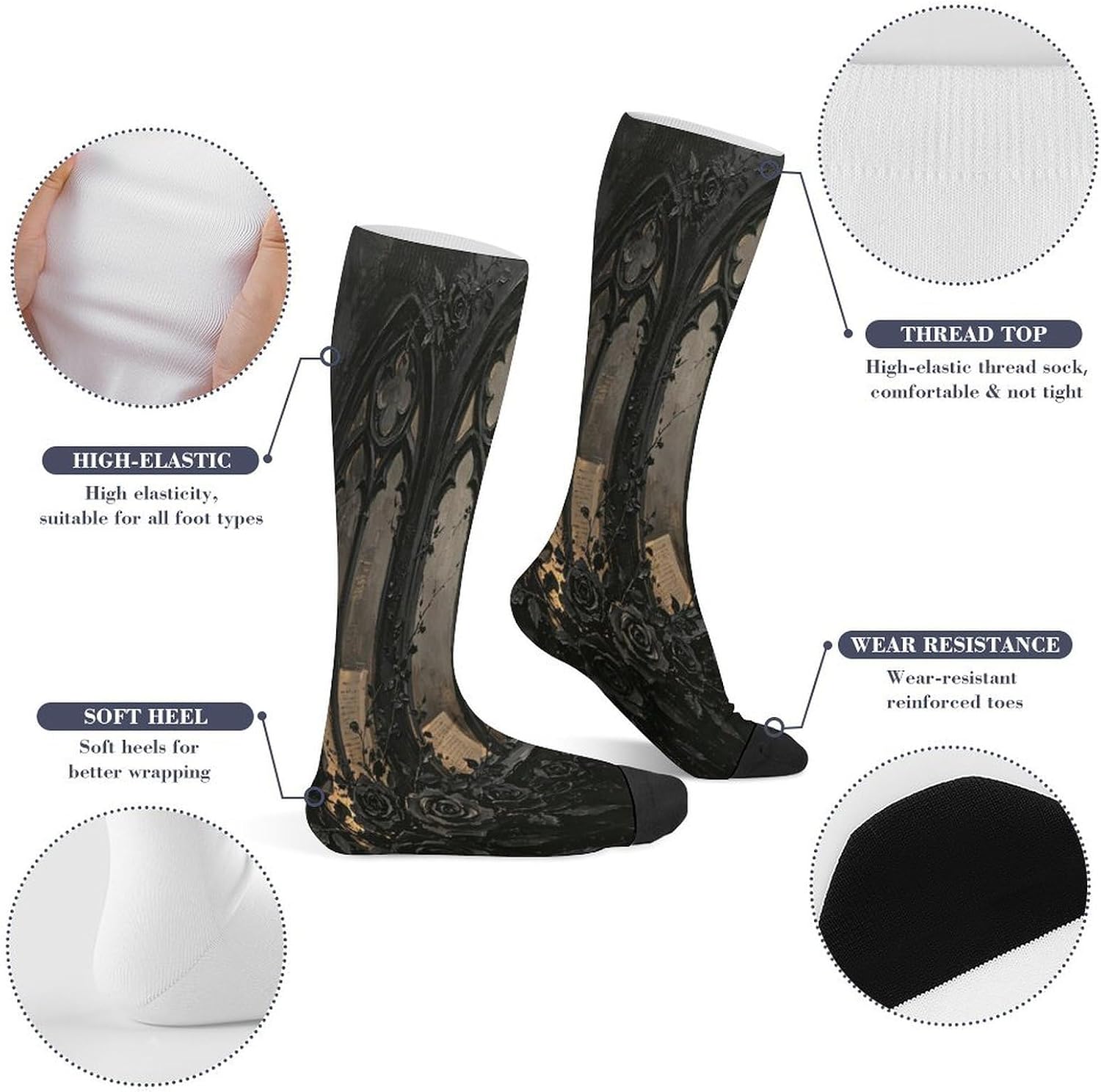 Misty Forest Crew Socks Calf Socks Athletic Crew Sock