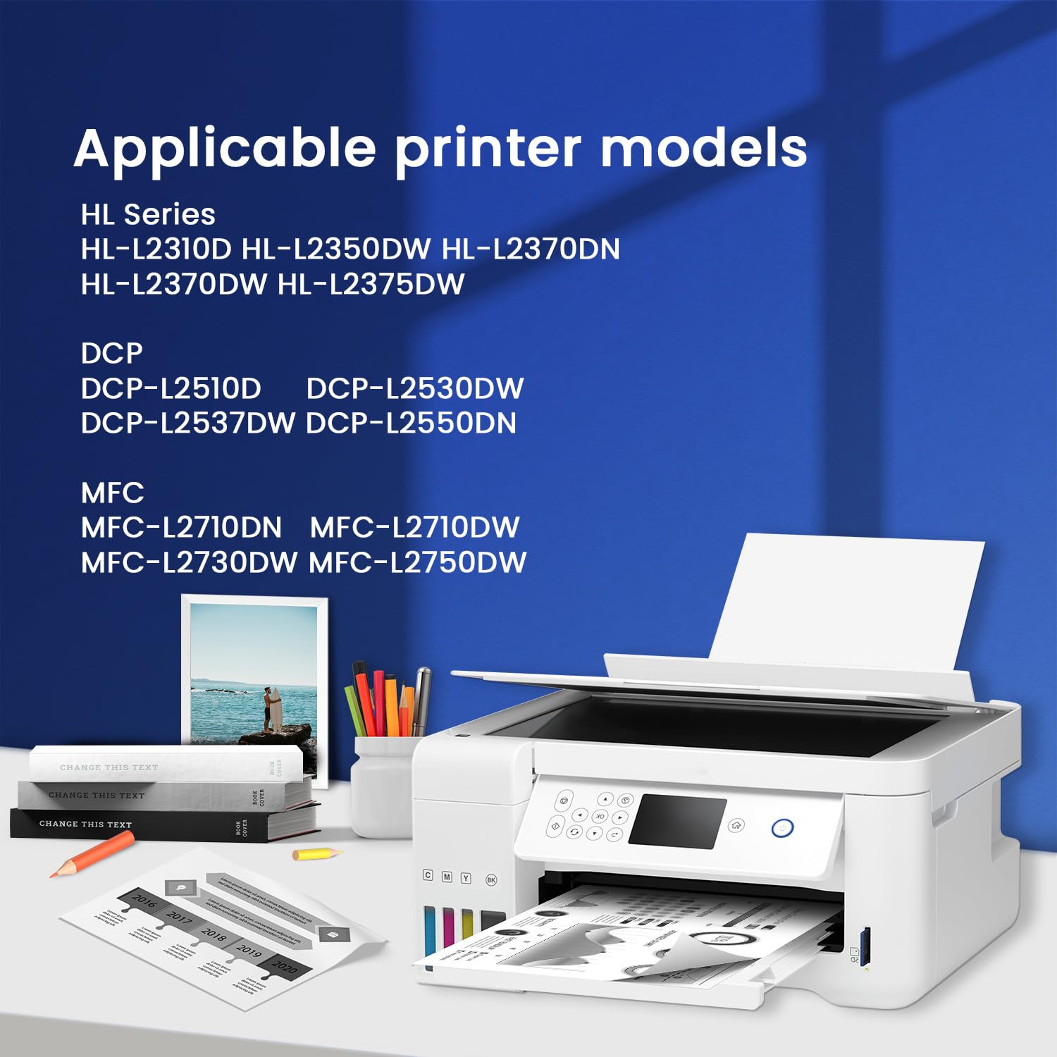 TN2420 TN-2420 Cartucho de tóner Compatible para Brother MFC-L2710DW DCP-L2530DW HL-L2350DW HL-L2375DW MFC-L2750DW (2Negro, 6000 páginas) — view 2