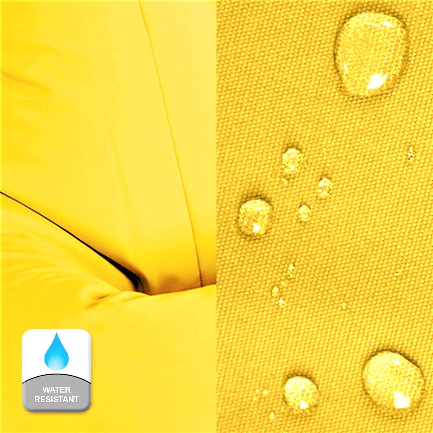 LEXAVI Brand® - Bean Bag with Footrest Filled with Beans, Large Jumbo Size in Faux Leather - (XXXL, Yellow - Pocket) 3