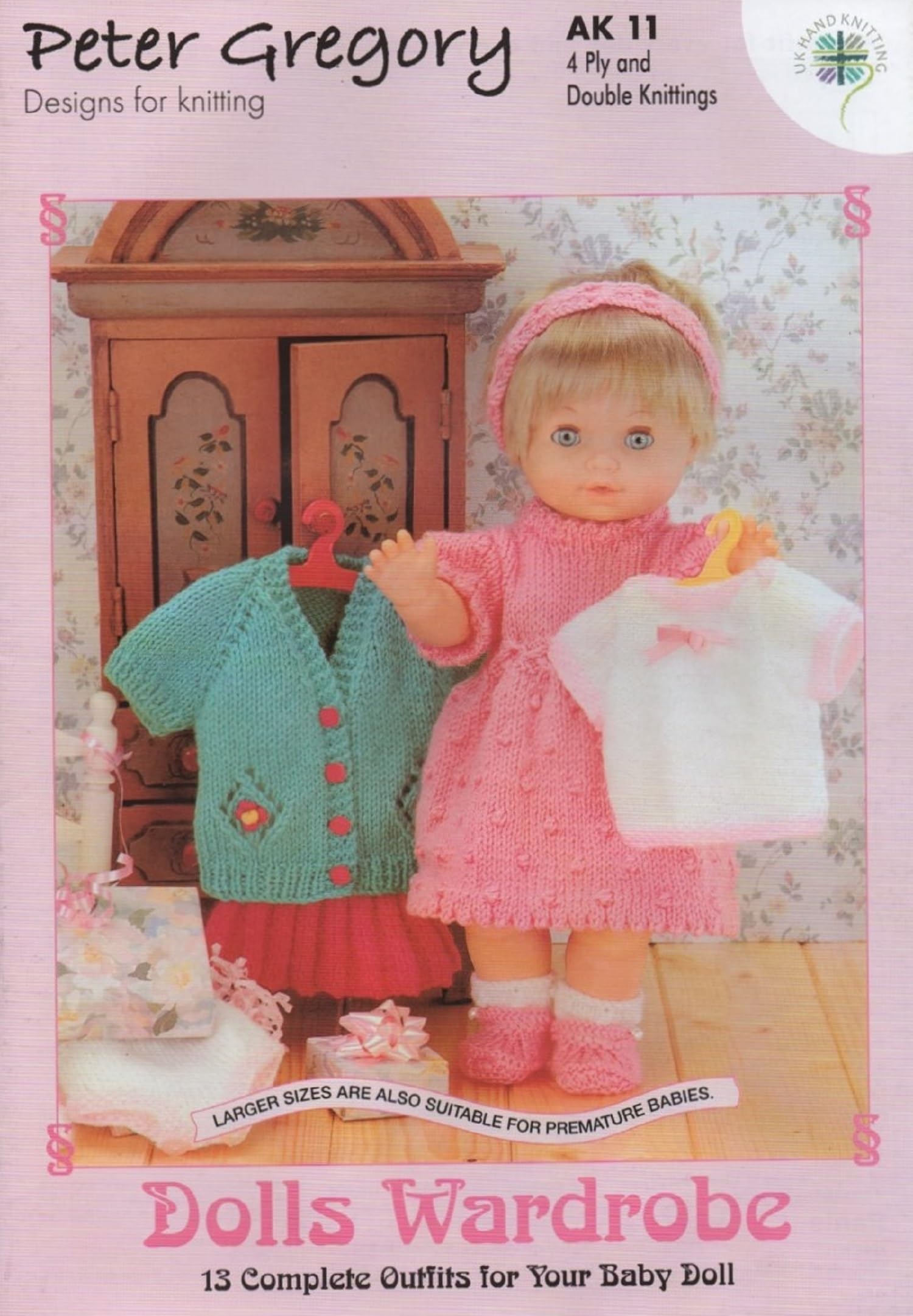 Peter Gregory Multicolor Baby Dolls Knitting Pattern Booklet Dolls Wardrobe Ak11 Outfits