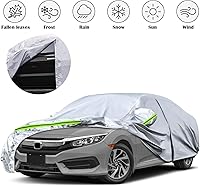 Vista 9 de Fundas impermeables de repuesto para Honda Civic Sedán 2011-2025, 6 capas para todo tipo de clima, ajuste personalizado, con puerta con cremallera