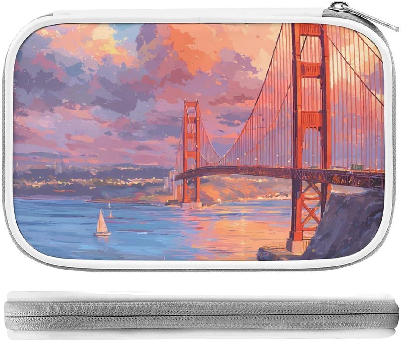 Golden Gate Bridge Sunset Cosmetic Bag Makeup Brush Organizer Bags