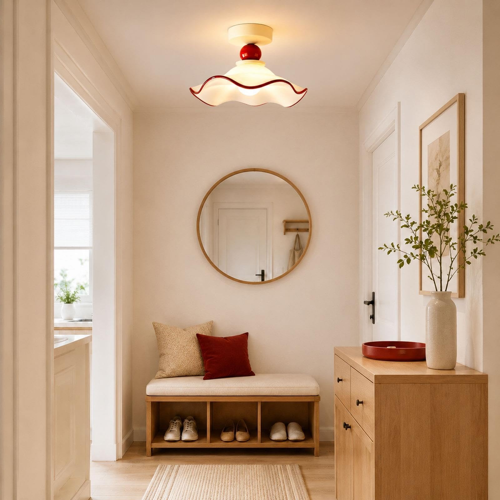 Luce soffitto resina a filo, lampada metallo ondulato con portalampada E27