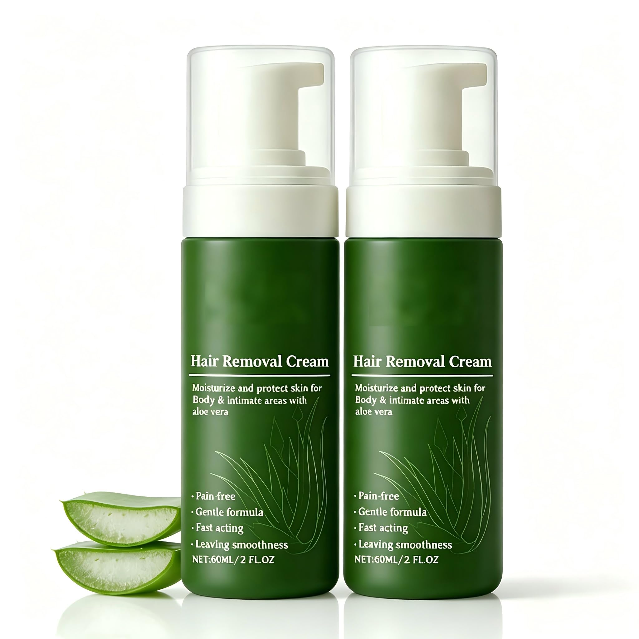 Crema depilatoria per uomo, viso e corpo (2 FL Oz *2) | Mousse depilatoria rapida, delicata e idratante, rapida e delicata, idratante, nutriente e non appiccicosa per il viso