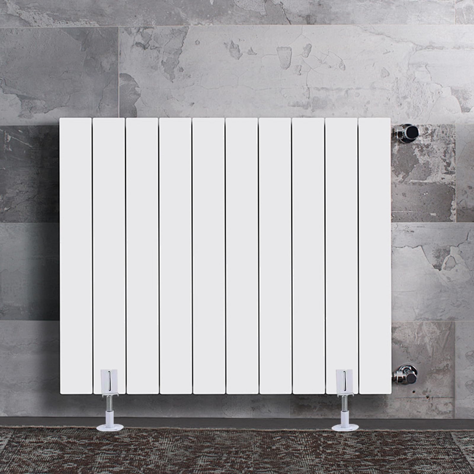 Radiateur, 2 Pièces Support De Radiateur 18-23 CM Réglable En Hauteur Et 3-22 Cm Réglable En Largeur Pieds De Radiateurs En Aluminium Support De Sol Pour Radiateurs à Colonnes