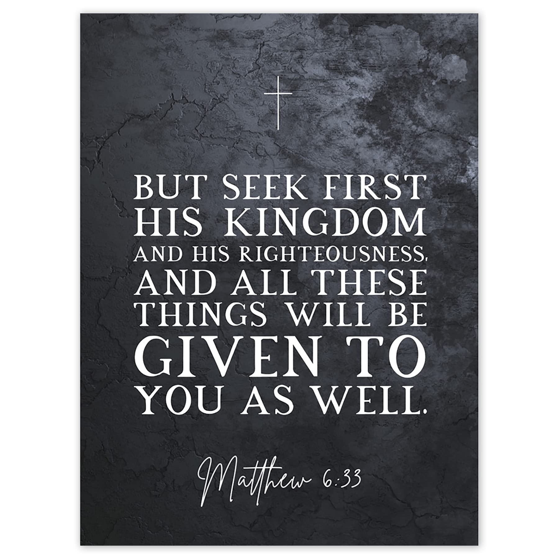 Artery8 Matthew 6:33 See First His Kingdom And Righteousness Christian Bible Verse Quote Scripture Typography Unframed Wall Art Print Poster Home Decor Premium