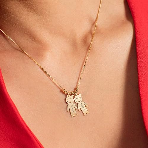 Miniatura 6 de Handmade Boy or Girl Engraved Charm Pendant Necklace in Sterling Silver 925 - Personalized Custom Made Child Children Charms Mother's Christmas