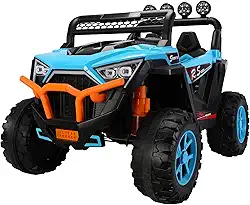 Zippy Toys, Carro Elétrico UTV 4X4 Azul 12V com Controle Remoto