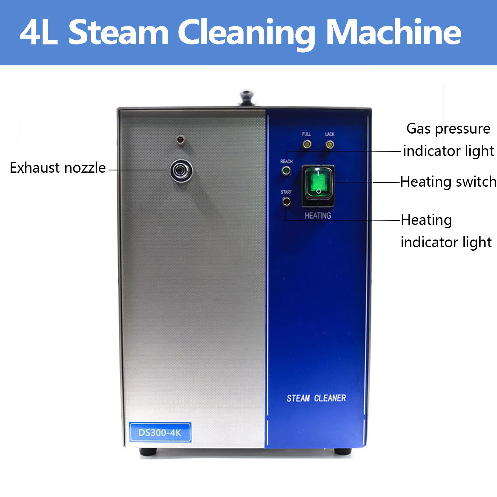 Máquina de Limpieza de Vapor Jewelry Cleaner con Calentador para Joyas para Joyas del Oro Y Plata Equipo del Orfebrería,2L/4L 4L