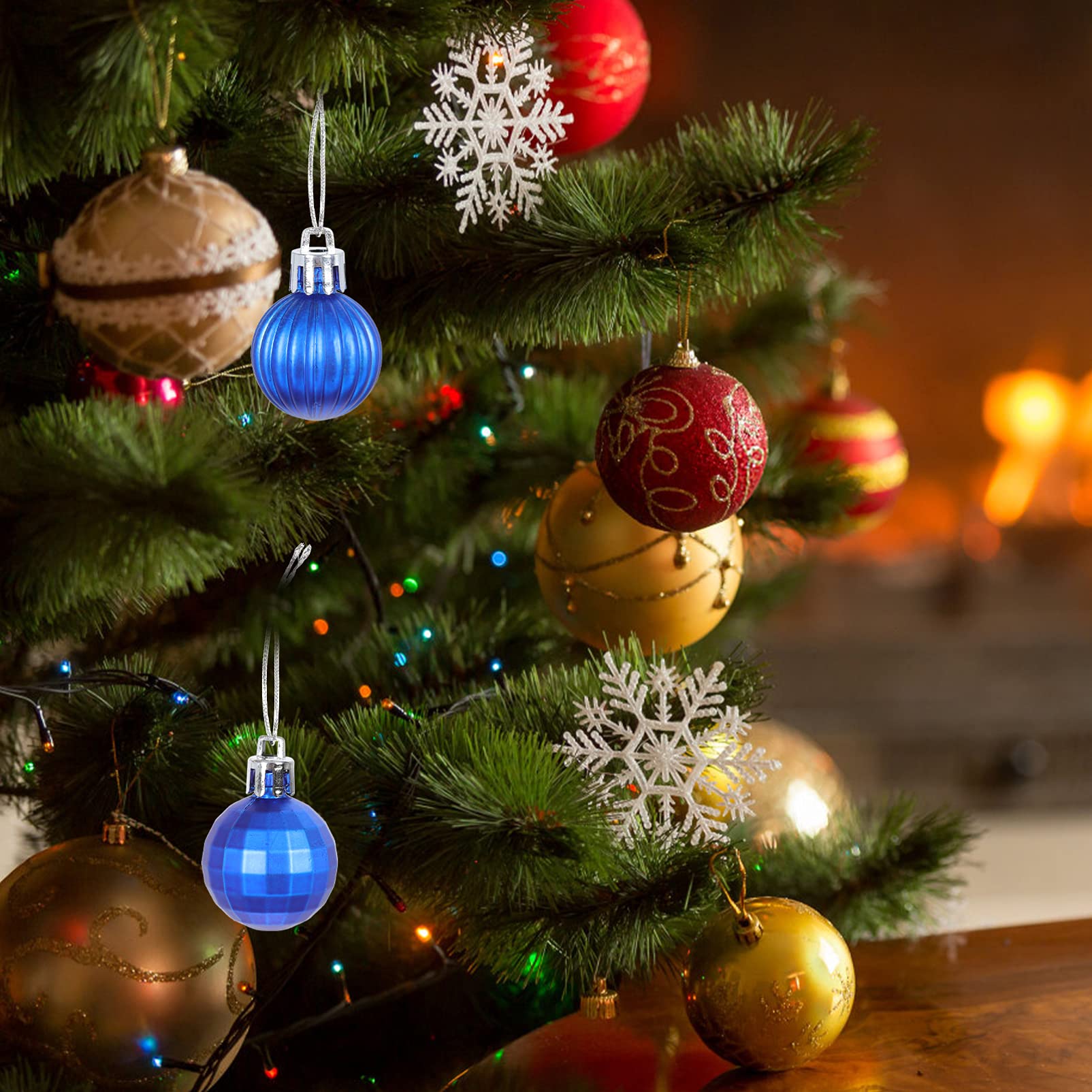 192 Piezas Bolas de Navidad Decoración de Bolas de Árbol de Navidad Bola de Navidad con Purpurina Esfera de Navidad Decoración de Árbol de Navidad Adorno de Árbol de Navidad Club Nocturno Bola