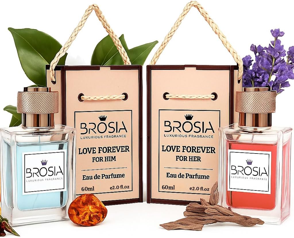 BROSIA Love Forever For Him and Her Luxurious Perfume (Gift Set 2 x 60ml) For Men and Women | Perfectly Loved Gift & Long Lasting | | Made in Dubai |,120ml