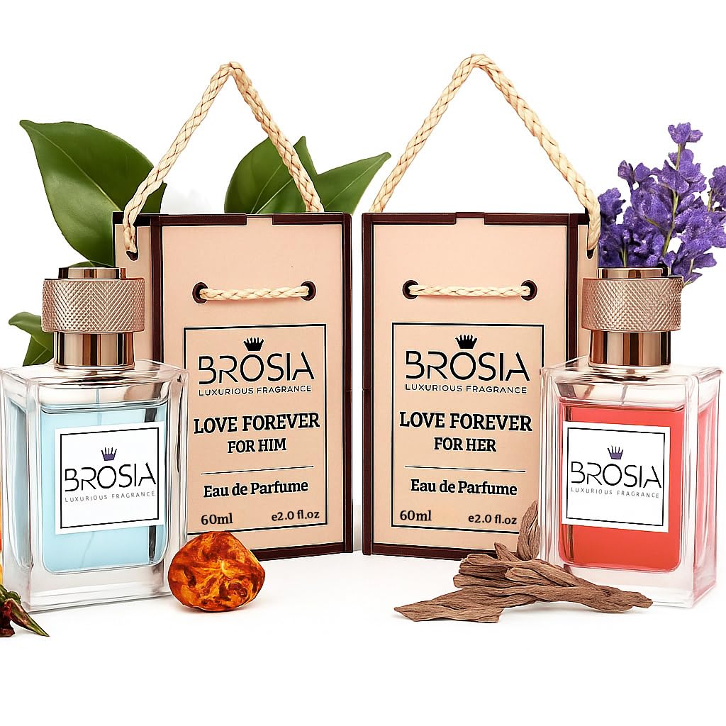 BROSIA Love Forever For Him and Her Luxurious Perfume (Gift Set 2 x 60ml) For Men and Women | Perfectly Loved Gift & Long Lasting | | Made in Dubai |,120ml
