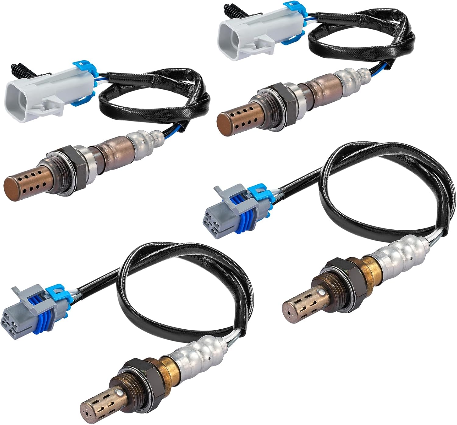 Oxygen O2 Sensor 234-4668 & 234-4256 Compatible with Chevy Avalanche, Silverado1500/2500,Compatible with GMC Sierra,Yukon, Upstream and Downstream Replacement Oxygen Sensor for ESV EXT,4PCS