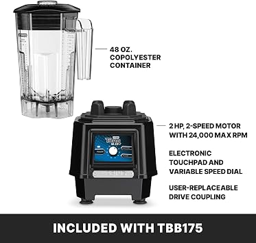Waring Torq Blender with 48 oz Copolyester Jar & Touchpad & Variable Speed