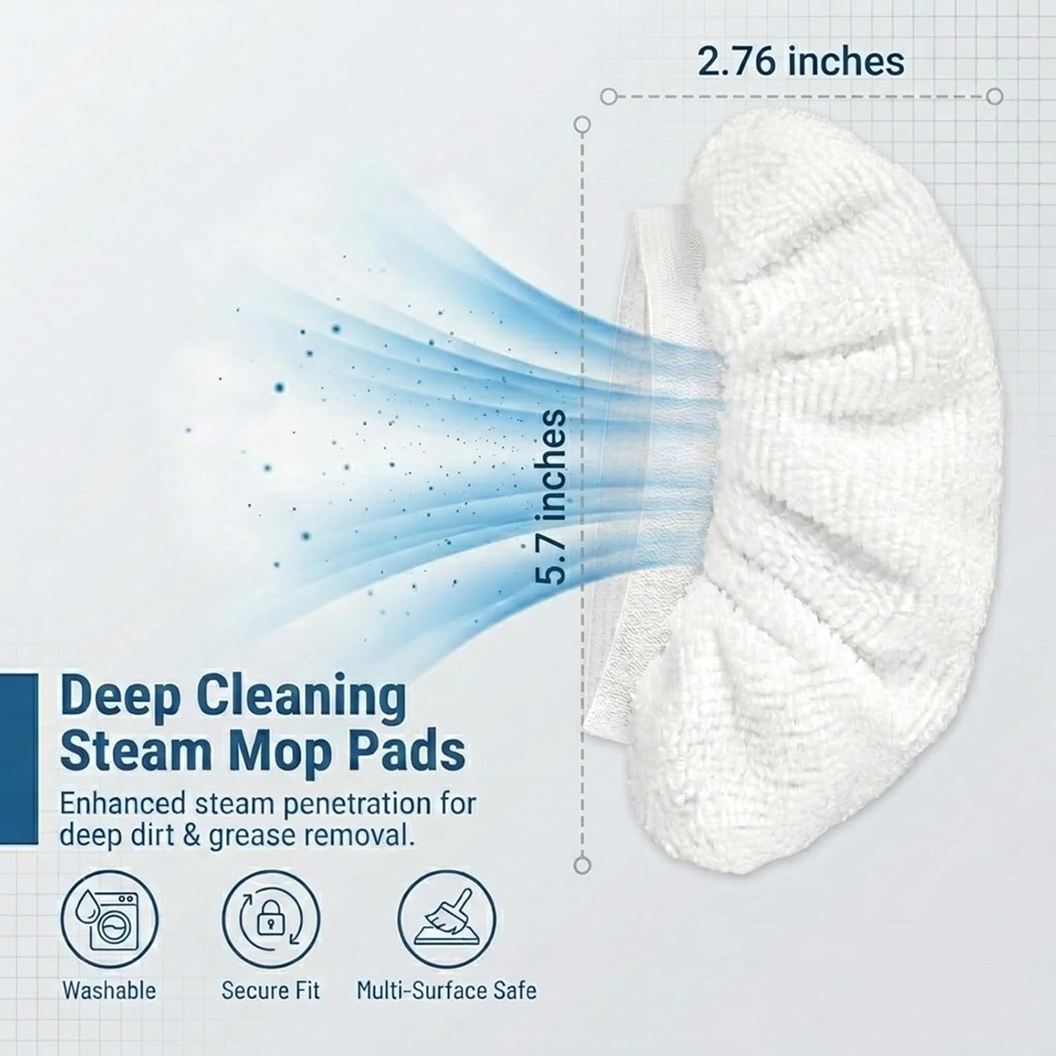 Tidy Monster Reusable Microfiber Steam Cloth Covers, Cleaning Pads for Handheld Steam Cleaners, Washable & Scratch-Safe, Compatible with Bissell Steam Shot, McCulloch, PurSteam & Wagner
