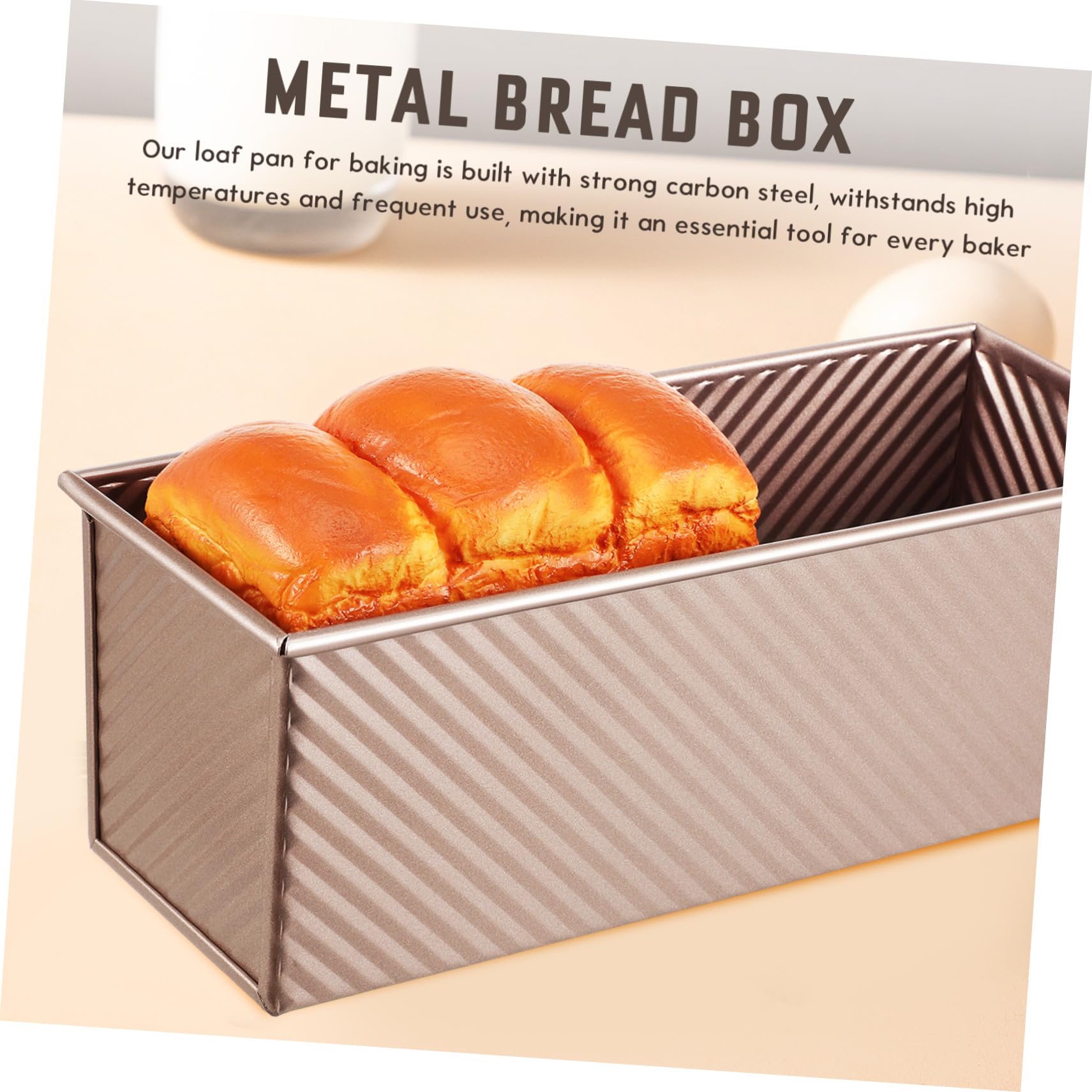 VALICLUD Antihaft Metall Kastenform mit Deckel 12.6X4.7X4.3 Zoll für Gleichmäßiges Toast und Kuchenbacken Inklusive Belüftungslöchern für Hobbybäcker
