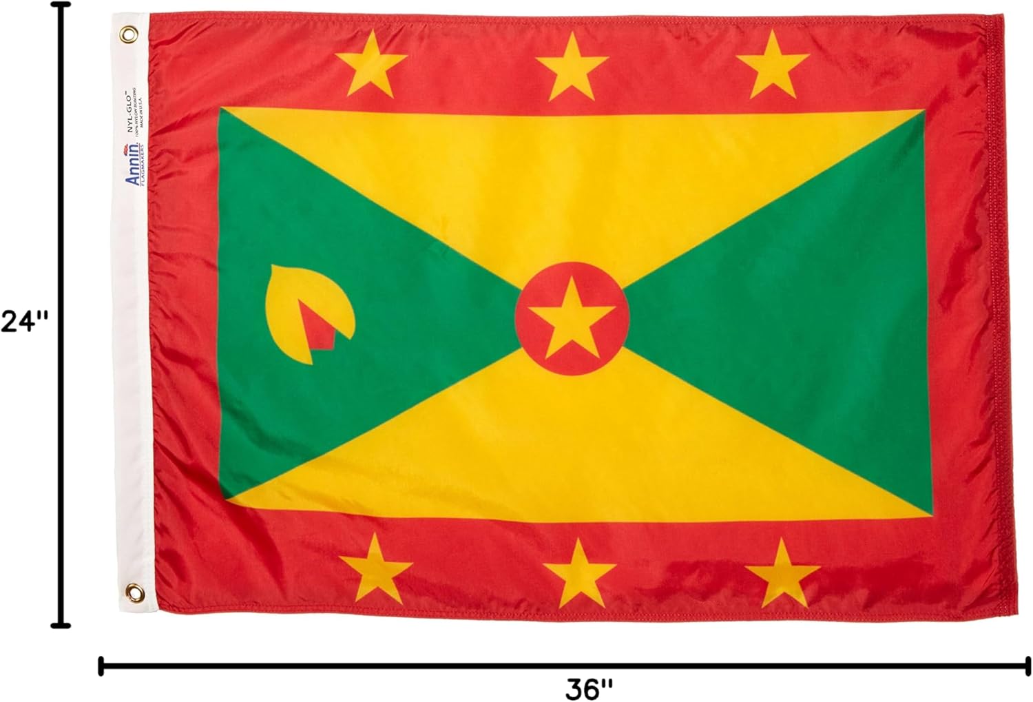 Annin Flagmakers Grenada Flag USA-Made to Official United Nations Design Specifications, 2 x 3 Feet (Model 192993)