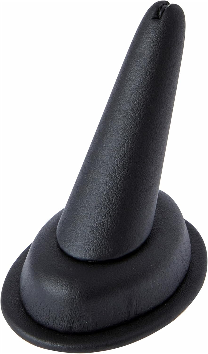 Plymor Black Faux Leather Ring Finger Display, Single on Oval Base, 1.75" W x 2.5" D x 2.75" H (Pack of 3)