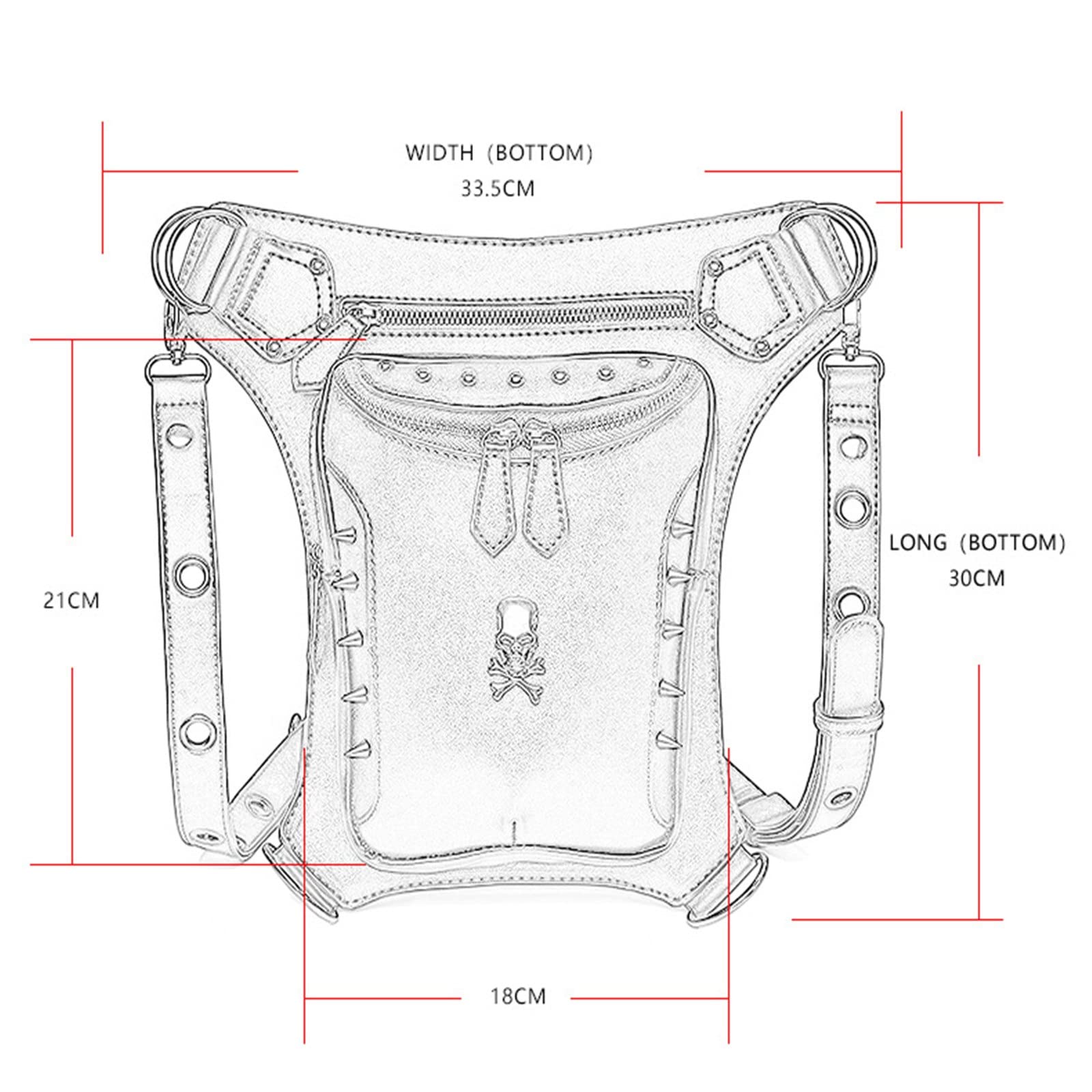 Gothic Steampunk Hüfttasche Steampunk Gürteltasche Damen Outdoor Riding Diagonal Motorradtasche Drop Leg Arm