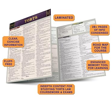 Torts: QuickStudy Laminated Reference Guide (Law: Quick Study)