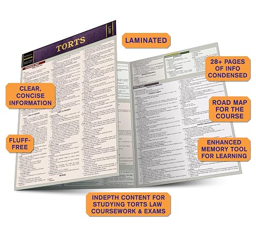 Torts: QuickStudy Laminated Reference Guide (Law: Quick Study)