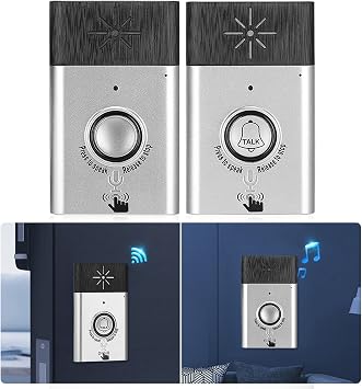 Wireless Voice Intercom Doorbell, 2-Way Intercom Door Bells Chimes, Smart HomeImprovement Security Electronic Home Security Access Control System(Silver)