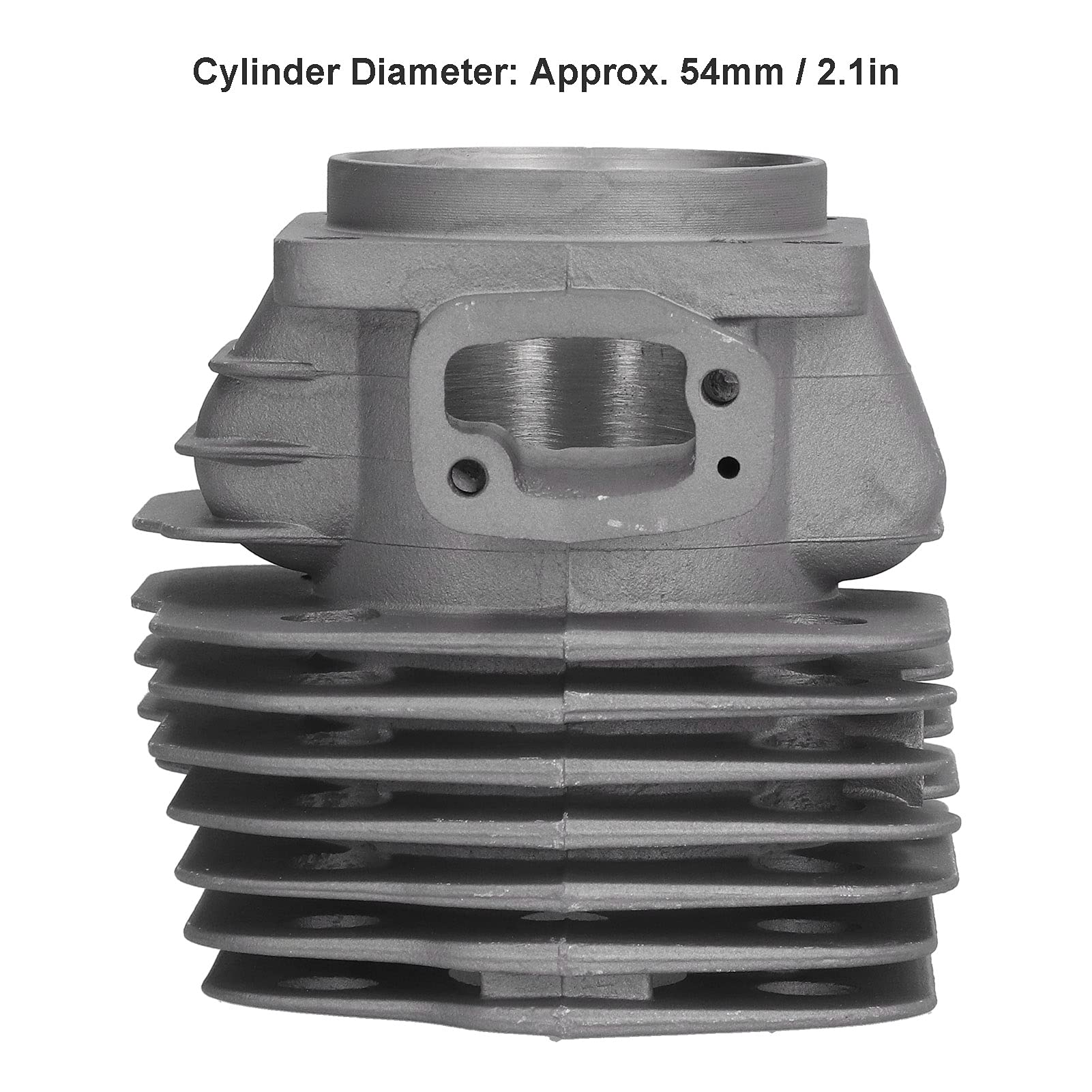 Kit de Pistón de Cabeza de Cilindro de 54 mm, Accesorios de Motosierra de Pasador de Anillo de Aleación de Aluminio de Alto Silicio, Repuesto para Suministros Industriales