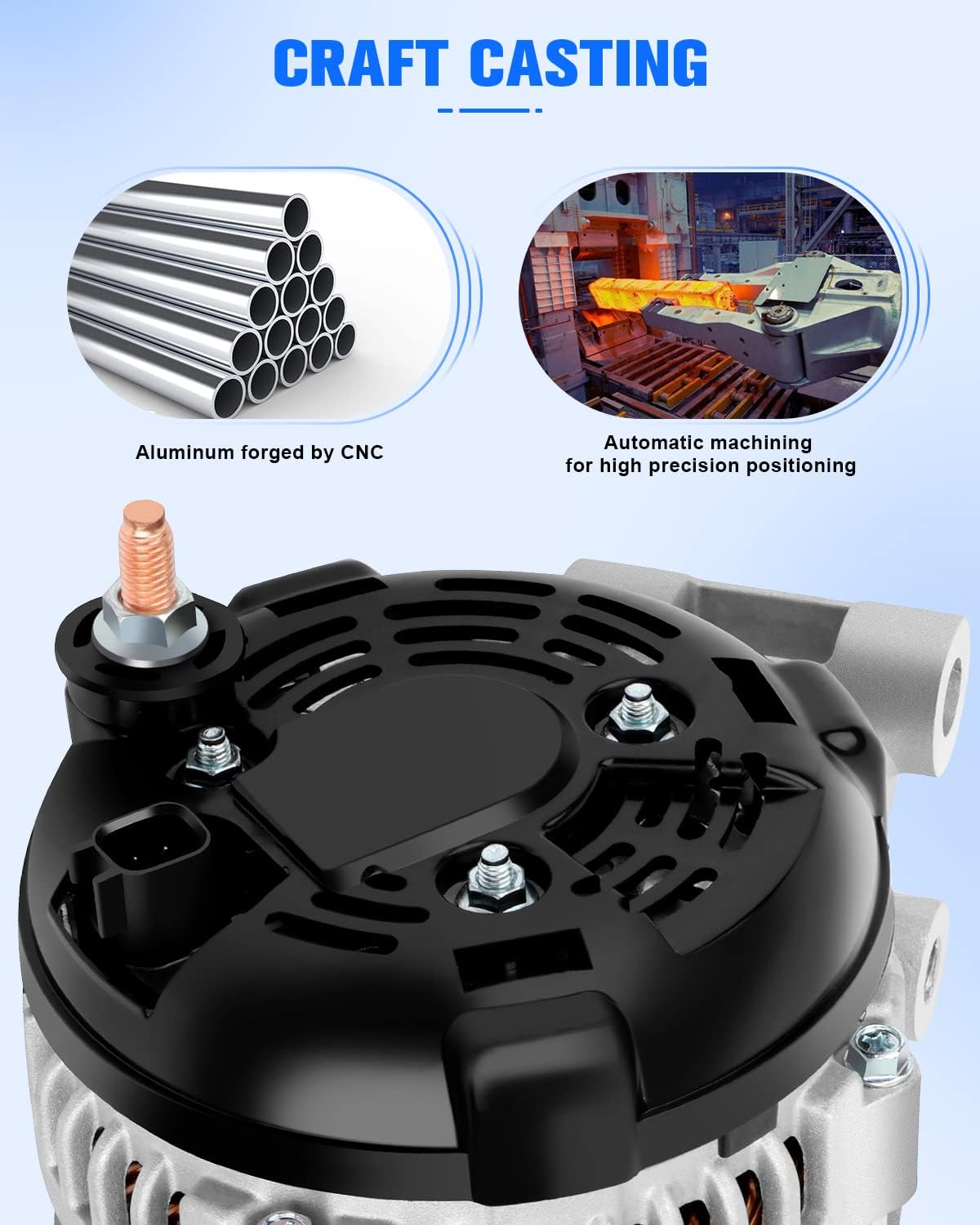 New Alternator Replacement For 2008-2010 2012 for Chrysler for 300 2008-2010 2012-2013 for Dodge for Charger 2008 for Dodge for Magnum, High Output Alternator 11383