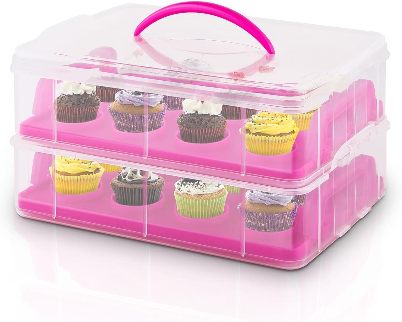 Muffins Et Autres Aliments Klarstein Uss Cookie Rose Boite De Rangement Pour Le Transport De Patisseries Diverses Cookies Porte Gateau Cupcakes De 2 Etages Patisserie Ustensiles A Patisserie Dwteam In