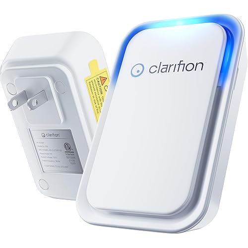 Clarifion - Air Ionizers for Home (1 Pack), Negative Ion Filtration System, Quiet Air Freshener for Bedroom, Office, Kitchen, Portable Air Filter Odor, Smoke Dust, Pets, Eliminator, Mini Air Cleaner