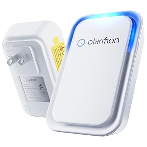 Clarifion - Air Ionizers for Home 1 Pack Negative Ion Filtration System Quiet Air Freshener for Bedroom Office