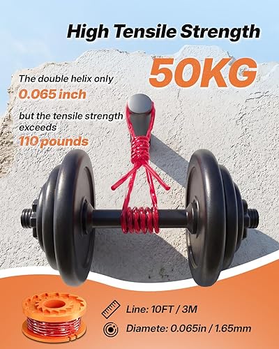 Miniatura 5 de Eventronic Paquete de 15 WA0010 Bobinas de Línea de Recortadora de Repuesto Compatible con Worx, Repuestos de Línea de Recortadora de 0.065 pulgadas