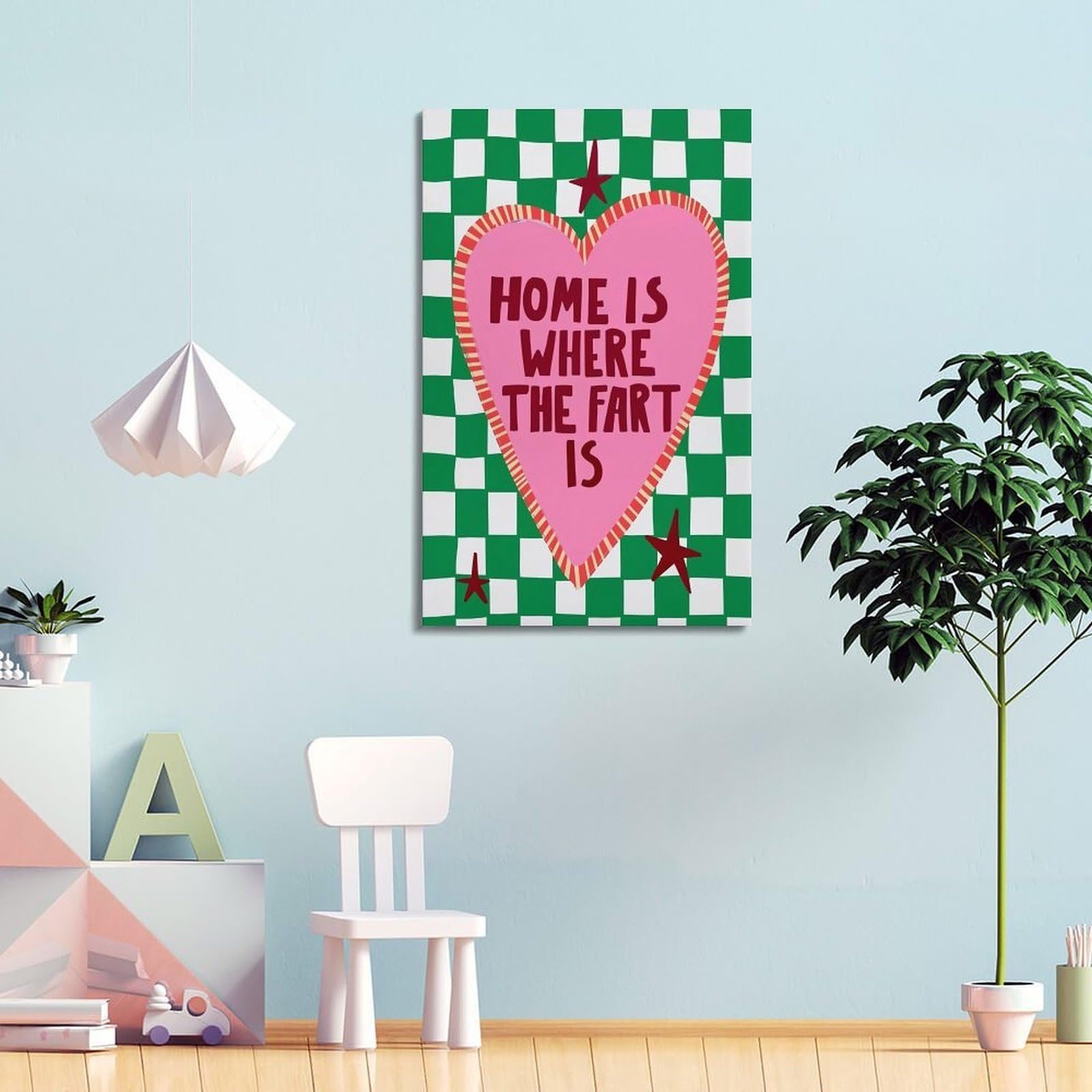 cvjhTURcj Zabawny slogan serce w kratkę plakat artystyczny